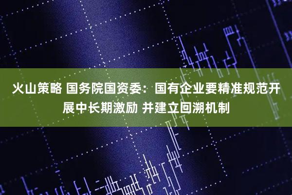 火山策略 国务院国资委：国有企业要精准规范开展中长期激励 并建立回溯机制