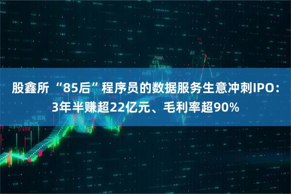股鑫所 “85后”程序员的数据服务生意冲刺IPO：3年半赚超22亿元、毛利率超90%